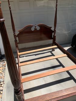 For post hardwood queen bed frame
