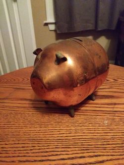 Antique copper piggy bank