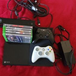 XBOX ONE with kinect, 2 controllers, 6 games and all chords.