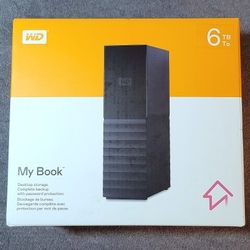 Western Digital WD 6TB My Book External Hard Drive Black - NEW UNOPENED
