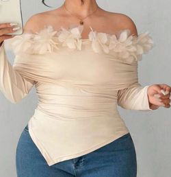 Elegant Open Shoulder Ruffle Blouse