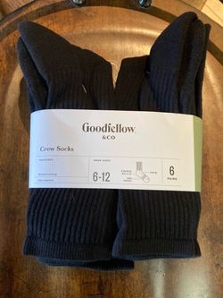 Goodfellow & Co Black Crew Socks - 6 Pairs