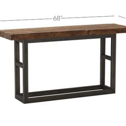 Griffin Wrought Iron & Reclaimed  Wood Console Table  