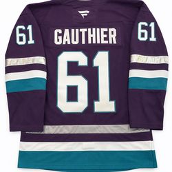 Cutter Gauthier Jersey Anniversary Anaheim Ducks Men’s Large Stitched #61