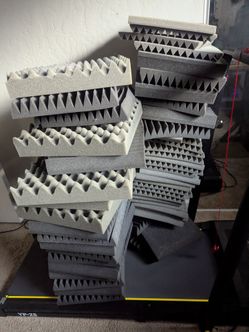 Stack of acoustic sound proof foam panels