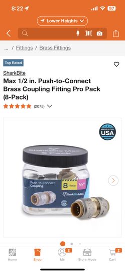 Max 1/2” Shark Bite Couplings 8-pack