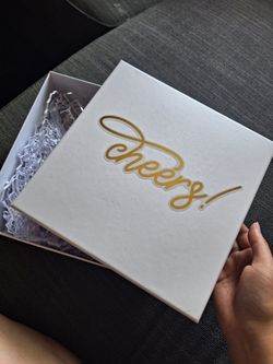 2 Bridesmaid Gift Boxes & Champagne Glasses