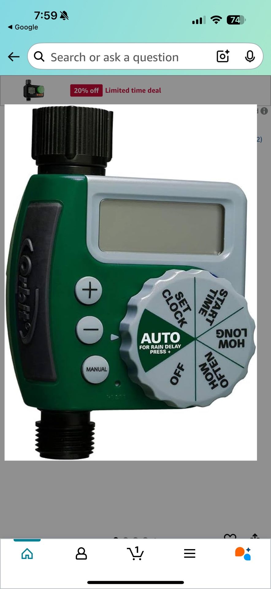 Rebut 1 Outlet Hose Timer