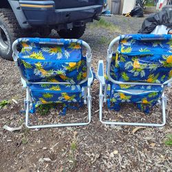 2 Pack Tommy Bahama Backpack Beach Chairs Blue/Pineapple