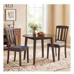  Dining Chairs Set of 2 with Comfortable Backrest & Padded Seat for Living Room - Brown & Gray