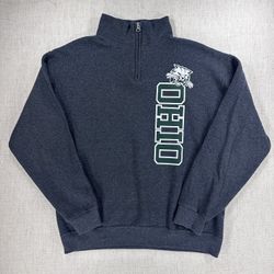 Ohio Bobcats Grey Quarter Zip Size M Men’s Sweatshirt