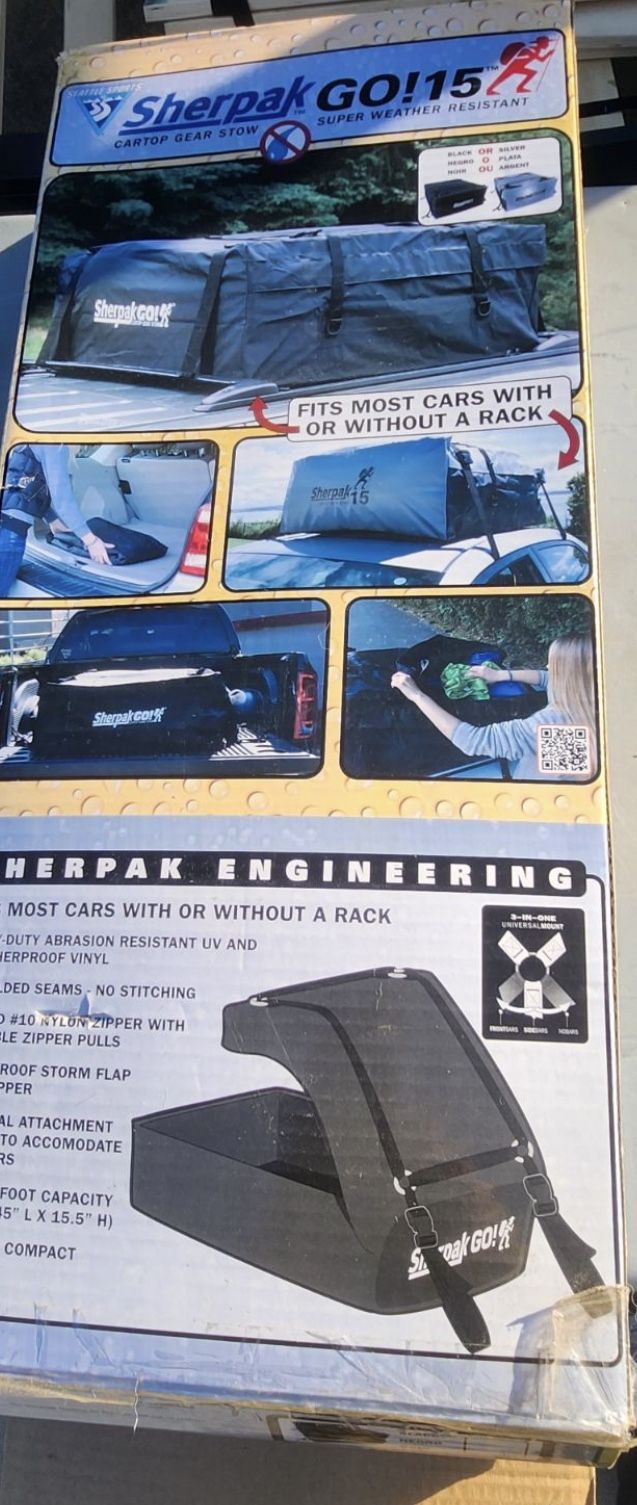 Brand New Sherpak Cargo Go! 15 Cargo Carrier