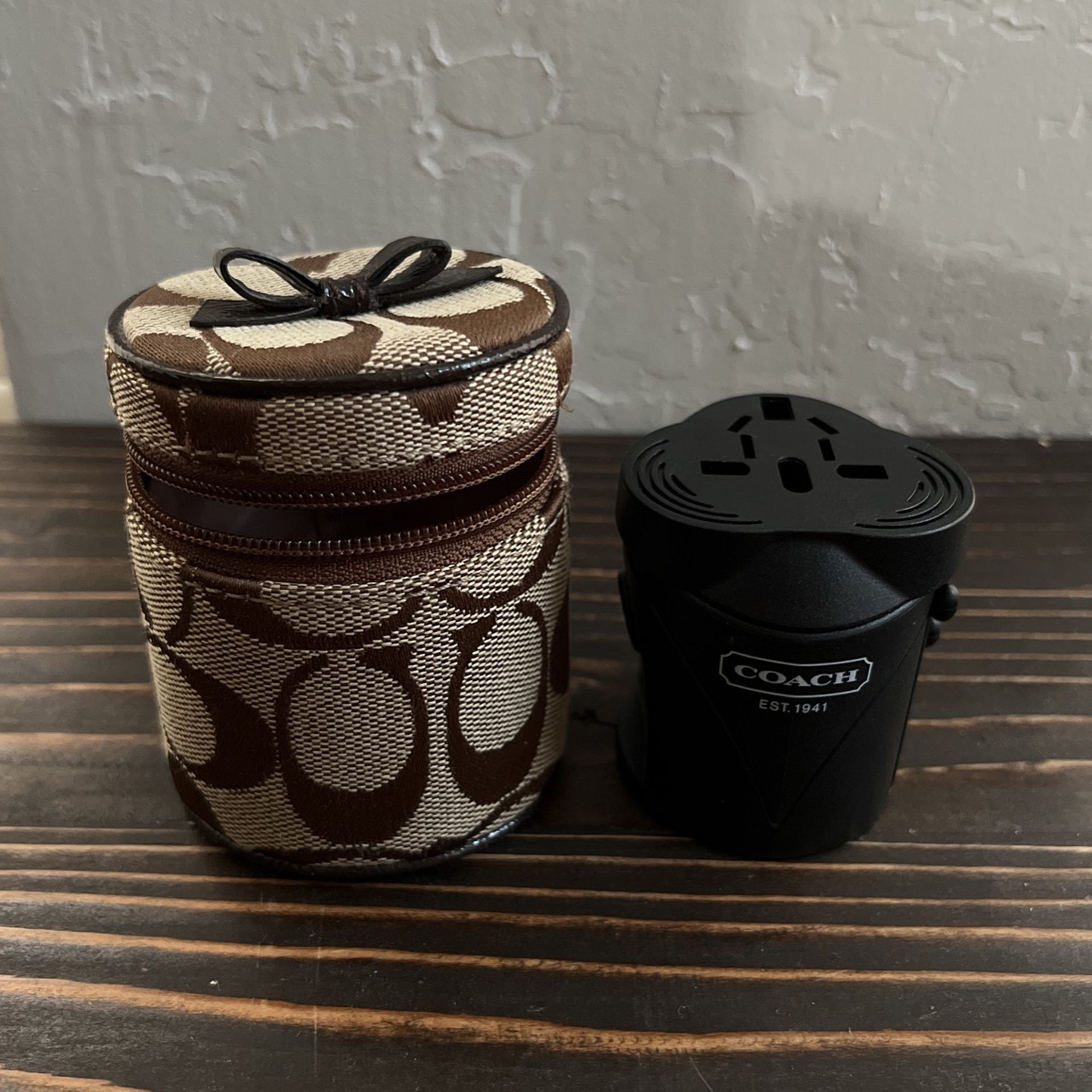 Rare COACH World Travel Adapter and CASE Never Used.