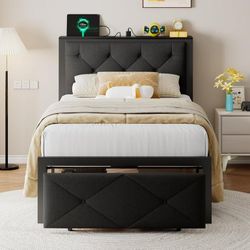 Twin Size Bed Frame With Storage 