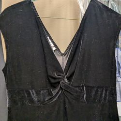 Black Velvet Short Sleeve Dress 