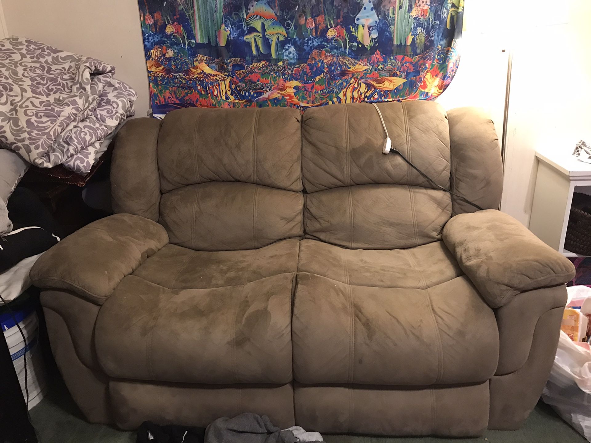 Small brown loveseat