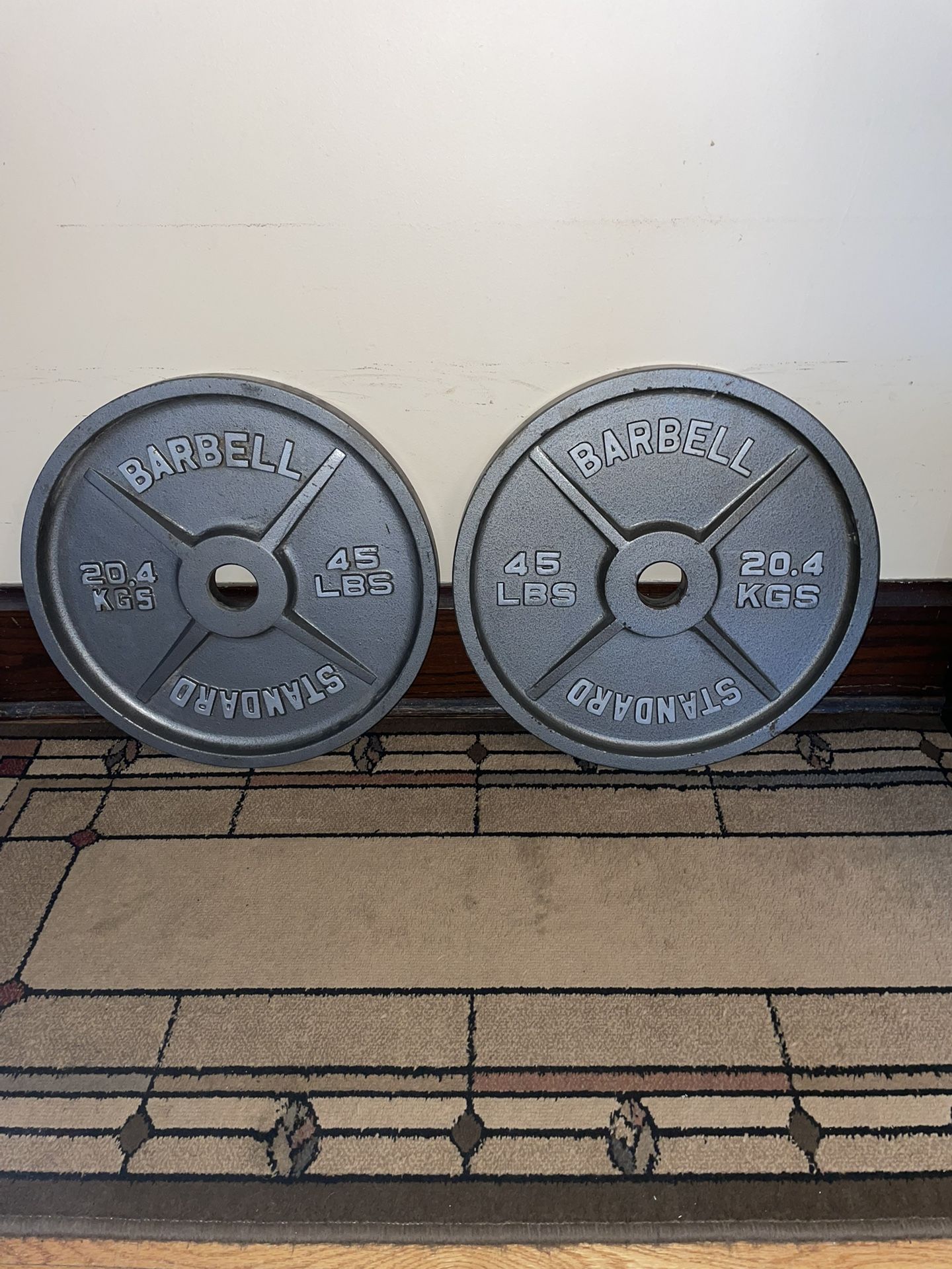 Pair of 45lb Olympic Weight Plates 
