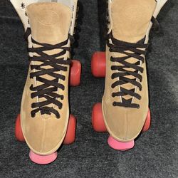 Vintage Riedell Sure Grip Super X 4R Leather Suede Roller Skates Size 7 