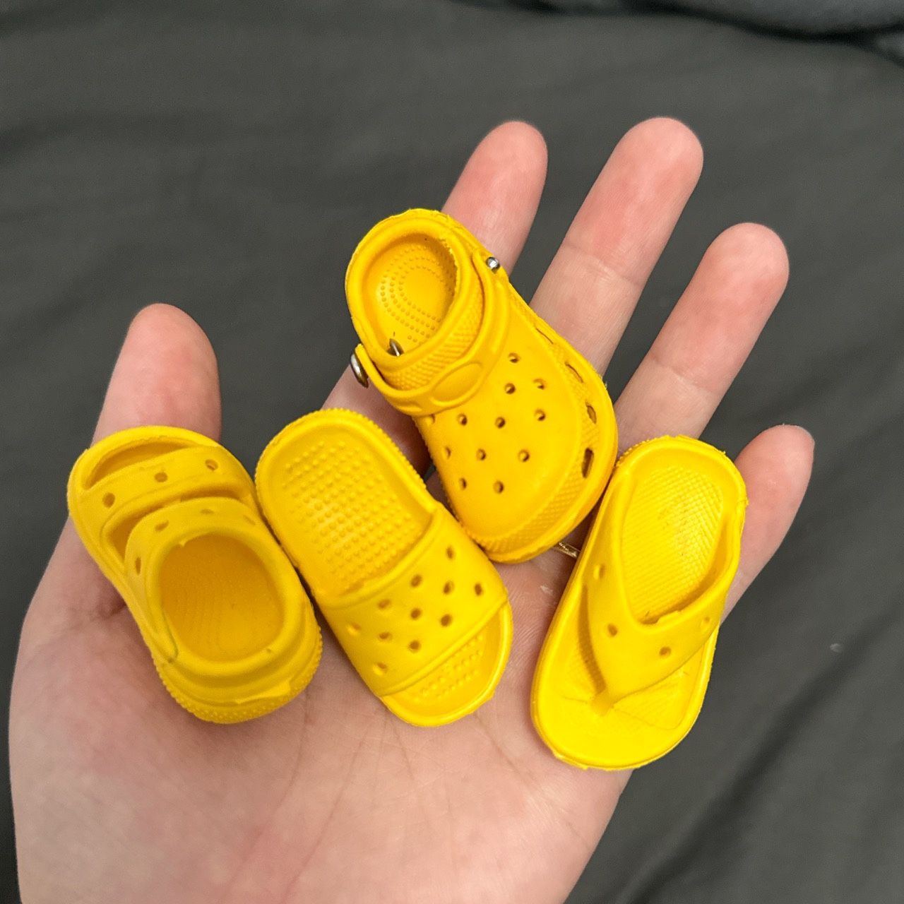 Four Sets Of Mini Crocs Charms