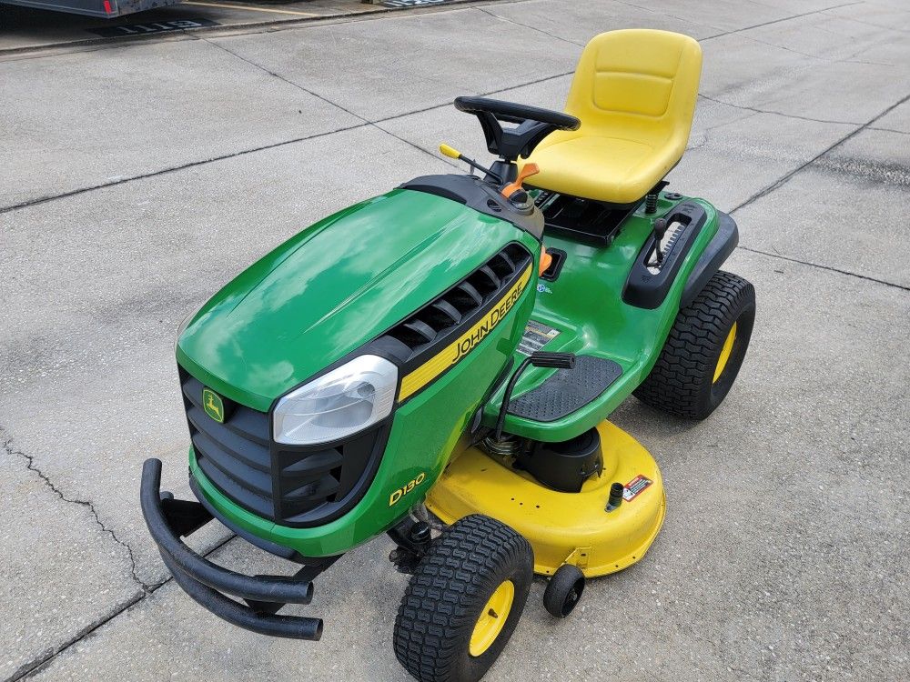 2017 John Deere D130 riding lawn mower. many new parts. 22hp engine, 42" deck and auto transmission. delivery available. Runs