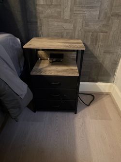Pair of Modern Nightstands with Built-In LED Lights