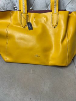 Coach Derby Tote Canary Yellow Pebble Leather