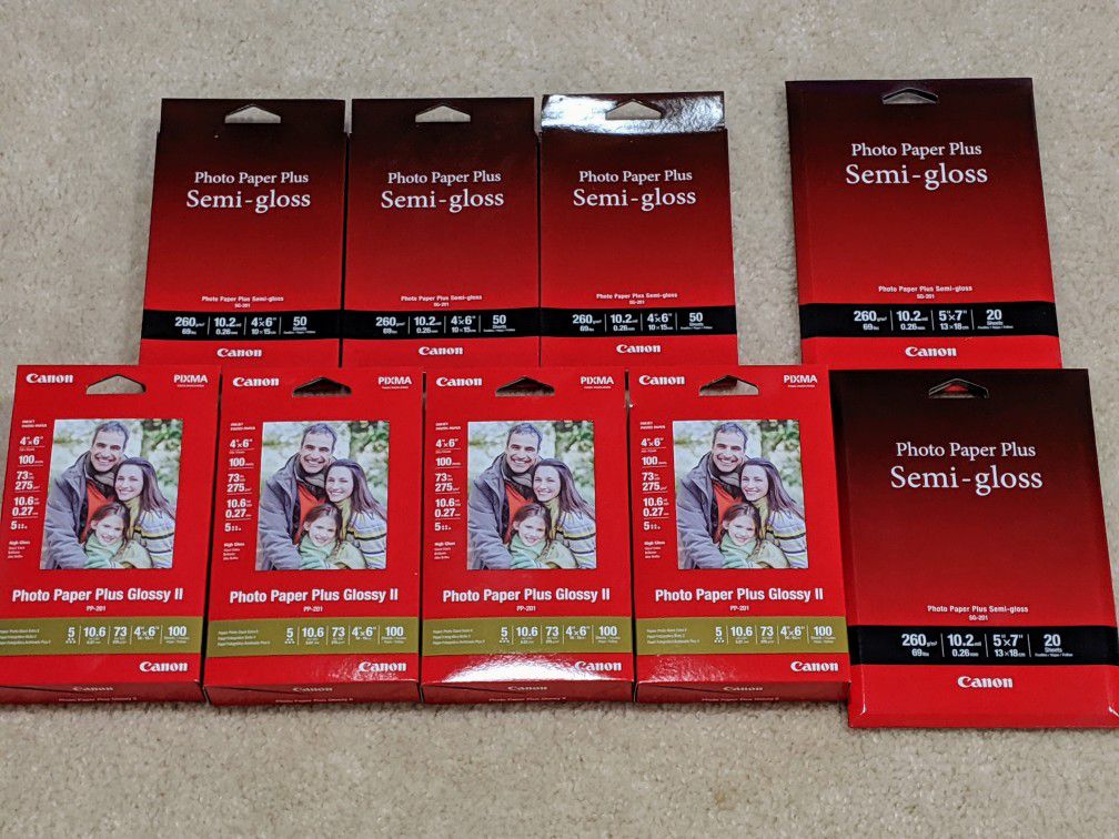 9 Packs of Canon Photo Paper