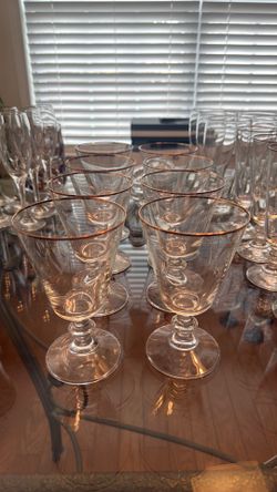Gold Rim Glassware 8pc