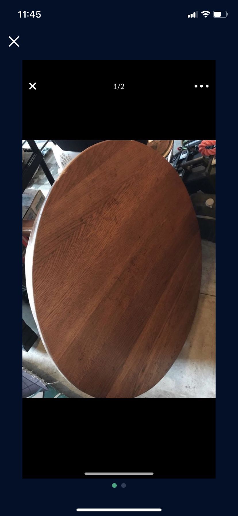 Sold wood vintage round coffee table