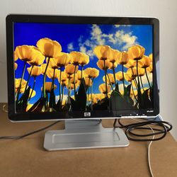HP 19 Inch Monitor, VGA, DVI and AUX Connections, Built-In Speakers