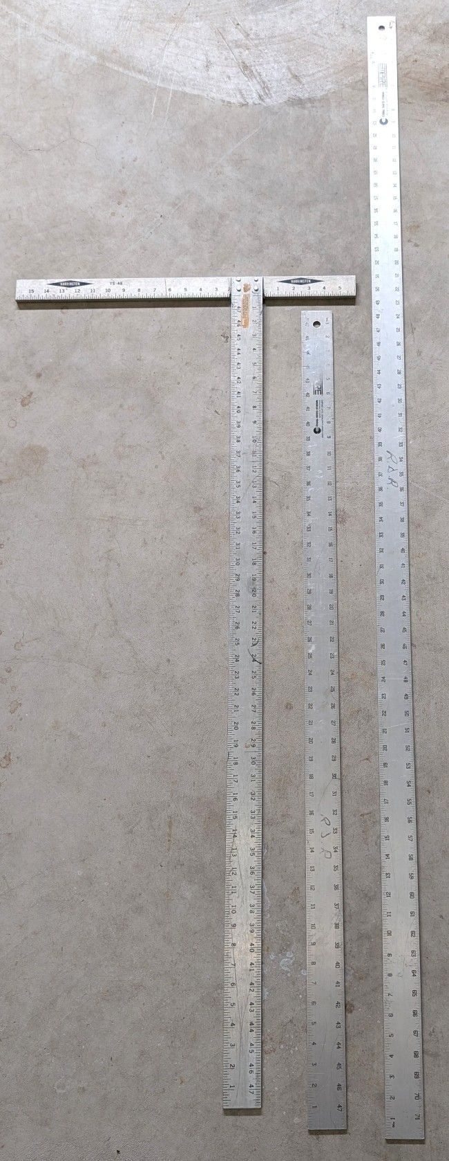 3x Large Metal Rulers