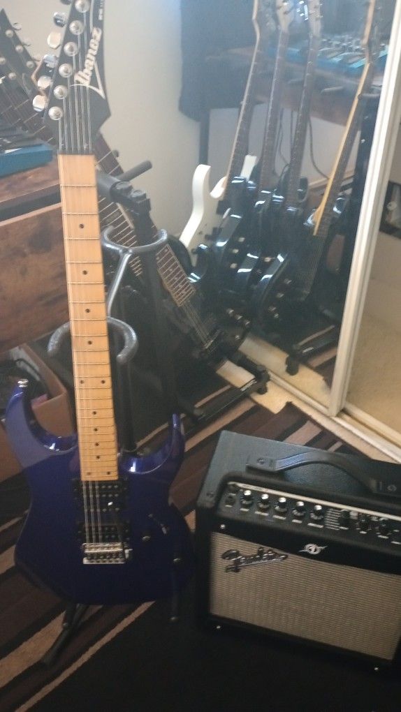 Ibanez RG170 Guitar (2002) Great Condition Korea & Fender Mustang 1 Amp
