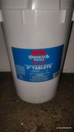 50 lb bucket of 3 inch pool tablets