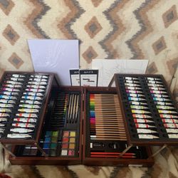 Art 101 Art Drawing Set 145 Pieces Wood Case Box