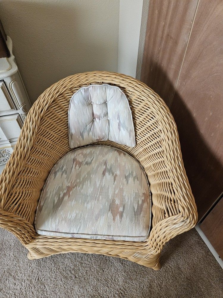 Two Vintage Rattan Chairs 