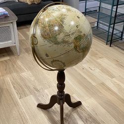 Replogle Full Swing Meridian 16in World Globe with Wooden Stand Handmade