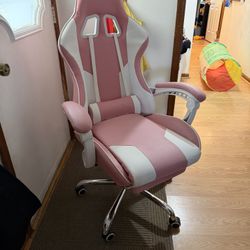 Pink Gamer chair Reclines Massage