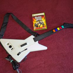 Xbox 360 Guitar Hero With Guitar Hero Game