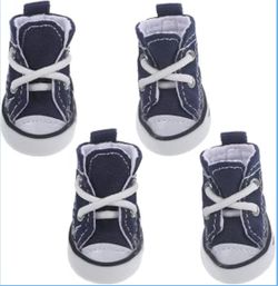 4pcs Dog Shoes for Puppies Blue size 8