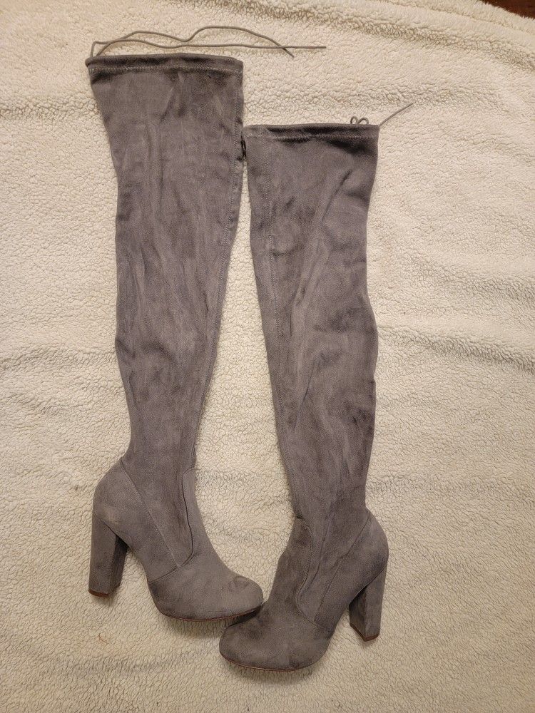 Suede Thigh High Boots