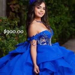 Blue Quincenera Dress