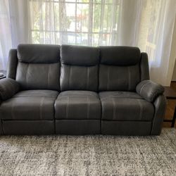 Brown Reclining Sofa 