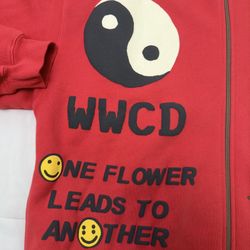 Cactus Plant Flea Market Earth First Red Zip Hooded Sweatshirt Large
