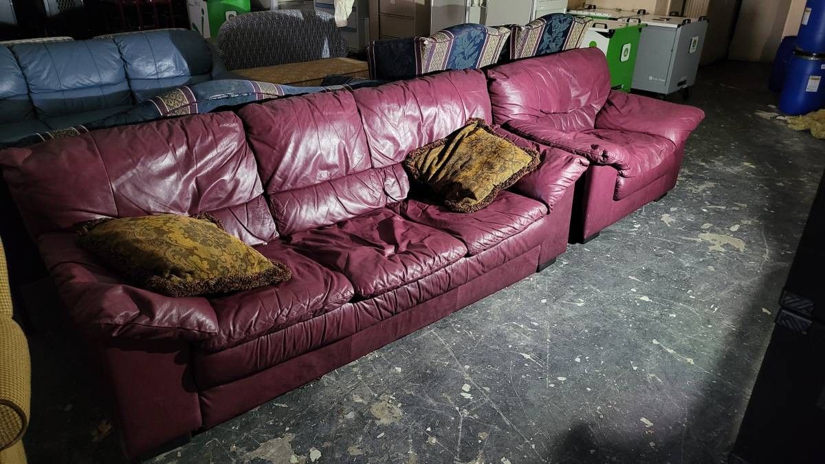 Maroon Sofa and Chair Set 