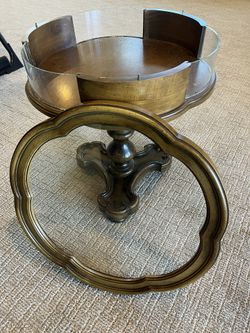 Curio display case side table