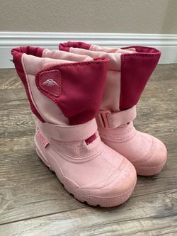 Tundra Quebec Girls Snow Boots Size 8 Pink Insulated Winter Waterproof