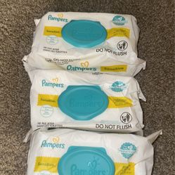 3 Pack Pampers Sensitive Wipes 