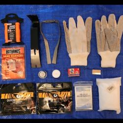 COMPACT Practical 100+ Pc - Increment Weather EMERGENGY PREPAREDNESS TRAVEL CAMPING GEAR KIT
1 Sm Backpack
1 New Water Bottle
10 New Water Purificatio