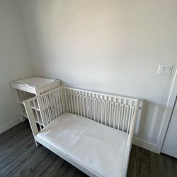 Crib & Mattress + Changing Table & Changing Pad