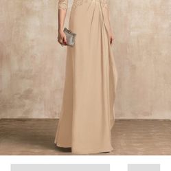 A line Champagne Mother Of The Bride Gown 